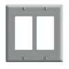 Leviton Gray 2 gang Thermoset Plastic Decora/GFCI Wall Plate 1 pk