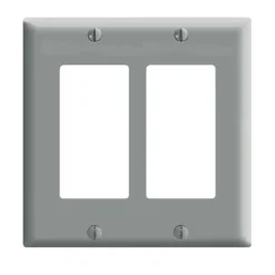 Leviton Gray 2 gang Thermoset Plastic Decora/GFCI Wall Plate 1 pk