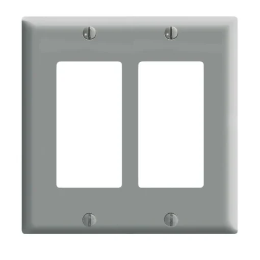 Leviton Gray 2 gang Thermoset Plastic Decora/GFCI Wall Plate 1 pk