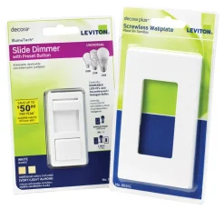 Leviton IllumaTech White 600 W Slide Dimmer Switch 1 pk