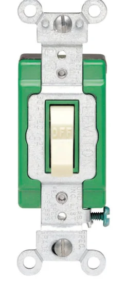 Leviton Industrial 30 amps Double Pole Toggle AC Quiet Switch Ivory 1 pk