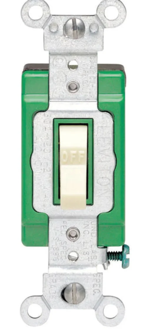 Leviton Industrial 30 amps Double Pole Toggle AC Quiet Switch Ivory 1 pk