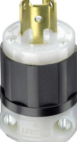 Leviton Industrial Nylon Grounding Plug L5-15P 18-10 AWG 2 Pole 3 Wire
