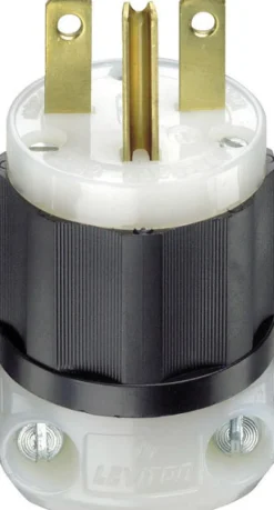 Leviton Industrial Nylon Ground/Straight Blade Plug 6-15P 18-10 AWG 2 Pole 3 Wire