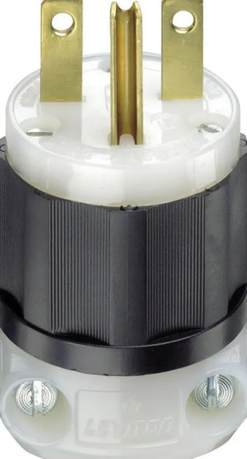 Leviton Industrial Nylon Ground/Straight Blade Plug 6-15P 18-10 AWG 2 Pole 3 Wire