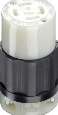 Leviton Industrial Nylon Curved Blade/Ground Locking Connector L14-30R 14-8 AWG 3 Pole 4 Wire