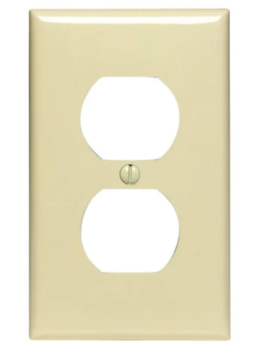 Leviton Ivory 1 gang Nylon Duplex Outlet Wall Plate 1 pk (Pack of 20)