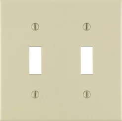 Leviton Ivory 2 gang Plastic Toggle Wall Plate 1 pk (Pack of 25)