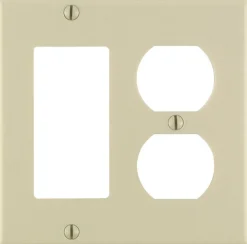 Leviton Ivory 2 gang Plastic Decorator/Duplex Wall Plate 1 pk