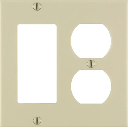 Leviton Ivory 2 gang Plastic Decorator/Duplex Wall Plate 1 pk