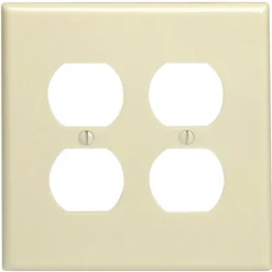 Leviton Ivory 2 gang Thermoset Plastic Duplex Wall Plate 1 pk