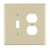 Leviton Ivory 2 gang Thermoset Plastic Duplex/Toggle Wall Plate 1 pk