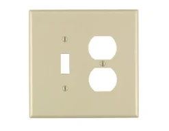 Leviton Ivory 2 gang Thermoset Plastic Duplex/Toggle Wall Plate 1 pk