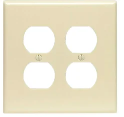 Leviton Ivory 2 gang Thermoset Plastic Duplex Wall Plate 1 pk