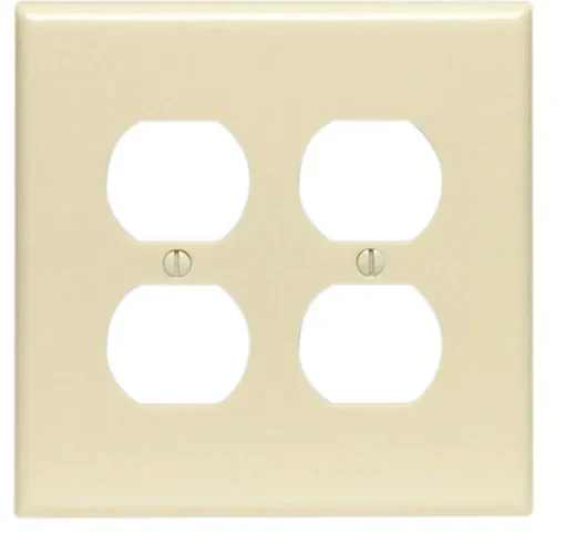 Leviton Ivory 2 gang Thermoset Plastic Duplex Wall Plate 1 pk