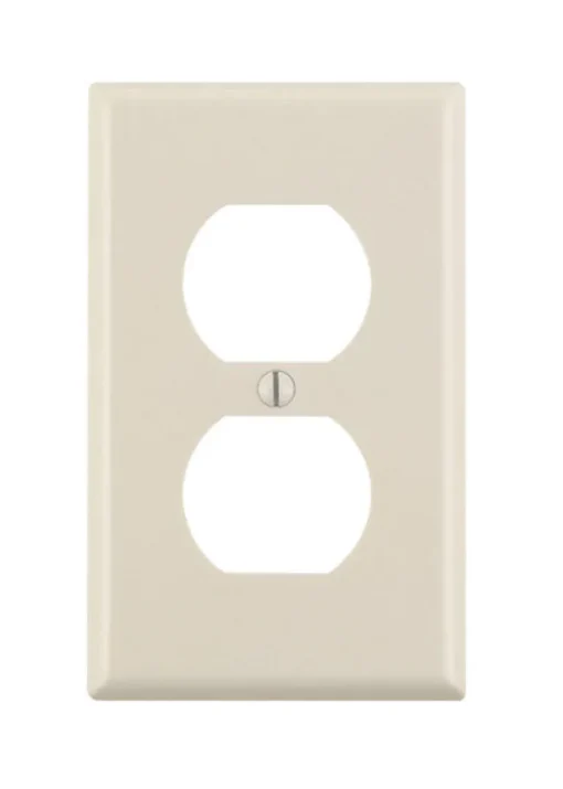 Leviton Light Almond 1 gang Thermoset Plastic Duplex Wall Plate 10 pk