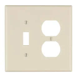 Leviton Light Almond 2 gang Thermoplastic Duplex/Toggle Wall Plate 1 pk