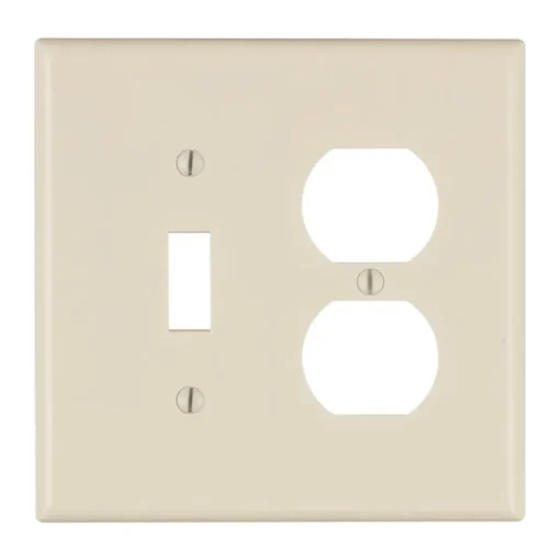 Leviton Light Almond 2 gang Thermoplastic Duplex/Toggle Wall Plate 1 pk