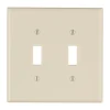 Leviton Light Almond 2 gang Thermoset Plastic Toggle Wall Plate 1 pk