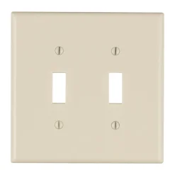 Leviton Light Almond 2 gang Thermoset Plastic Toggle Wall Plate 1 pk