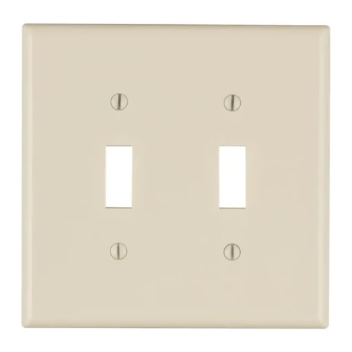 Leviton Light Almond 2 gang Thermoset Plastic Toggle Wall Plate 1 pk