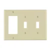 Leviton Light Almond 3 gang Thermoset Plastic Decorator/Toggle Wall Plate 1 pk