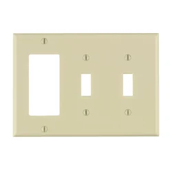 Leviton Light Almond 3 gang Thermoset Plastic Decorator/Toggle Wall Plate 1 pk