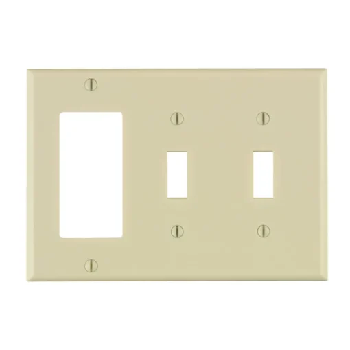 Leviton Light Almond 3 gang Thermoset Plastic Decorator/Toggle Wall Plate 1 pk