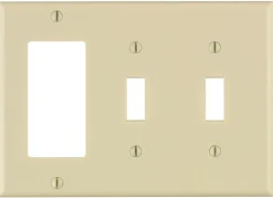 Leviton Light Almond 3 gang Thermoset Plastic Decorator/Toggle Wall Plate 1 pk