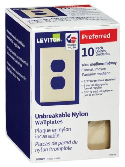 Leviton Midway Ivory 1 gang Thermoplastic Nylon Duplex Wall Plate 10 pk