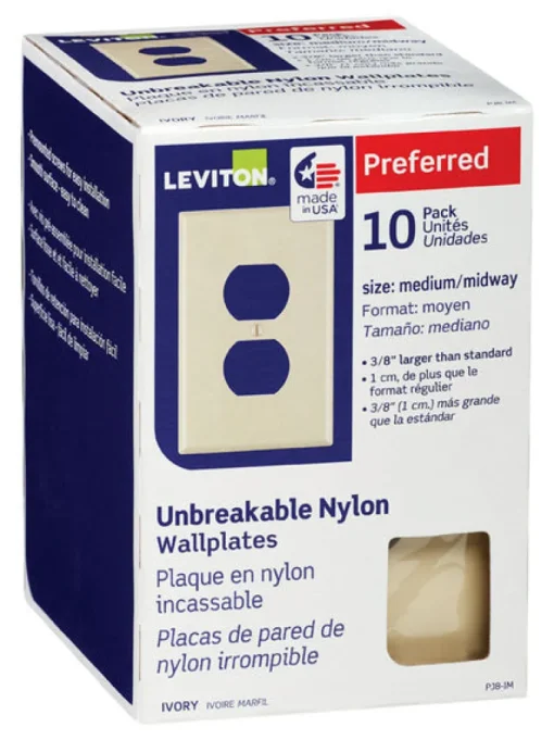 Leviton Midway Ivory 1 gang Thermoplastic Nylon Duplex Wall Plate 10 pk
