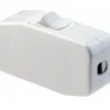 Leviton Phenolic Plastic White 1-Pole Feed Thru HD Hospital Grade Lamp Cord Switch 3A 125V