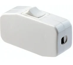 Leviton Phenolic Plastic White 1-Pole Feed Thru HD Hospital Grade Lamp Cord Switch 3A 125V