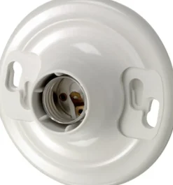 Leviton Plastic Incandescent Medium Base Keyless Socket 1 pk