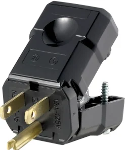 Leviton Python Industrial Thermoplastic Straight Blade Plug 5-15P 18-10 AWG 2 Pole 3 Wire