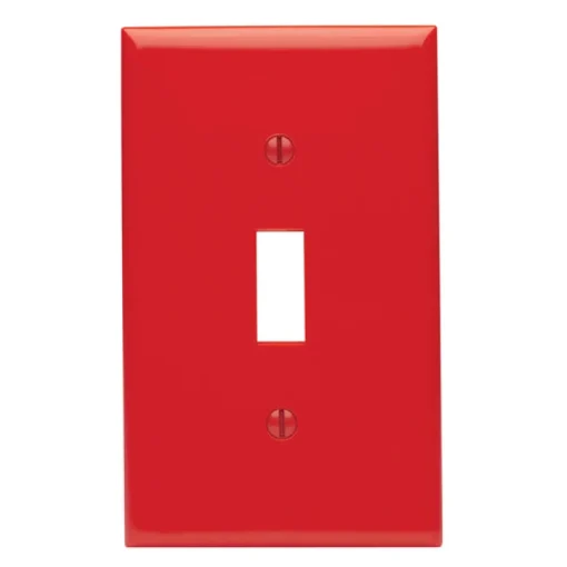 Leviton Red 1 gang Thermoplastic Nylon Toggle Wall Plate 1 pk
