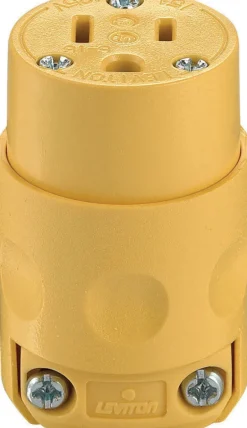 Leviton Residential Nylon Ground/Straight Blade Connector 5-15R 18-12 AWG 2 Pole 3 Wire