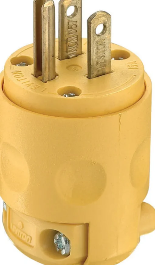 Leviton Residential PVC Ground/Straight Blade Plug 5-15P 18-12 AWG 2 Pole 3 Wire