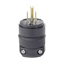 Leviton Residential Rubber Ground/Straight Blade Plug 5-15P 18-12 AWG 2 Pole 3 Wire