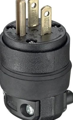 Leviton Residential Rubber Ground/Straight Blade Plug 5-15P 18-12 AWG 2 Pole 3 Wire