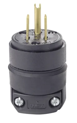 Leviton Residential Rubber Ground/Straight Blade Plug 5-15P 18-12 AWG 2 Pole 3 Wire