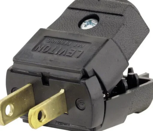 Leviton Residential Thermoplastic Non-Grounding Polarized Plug 1-15P 20-16 AWG 2 Pole, 2 Wire (Pack of 10)