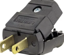 Leviton Residential Thermoplastic Non-Grounding Polarized Plug 1-15P 20-16 AWG 2 Pole, 2 Wire (Pack of 10)
