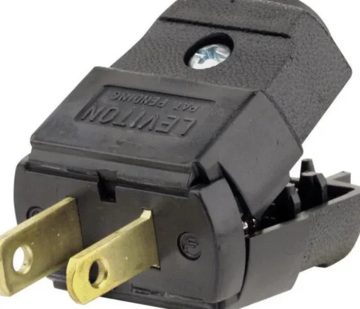 Leviton Residential Thermoplastic Non-Grounding Polarized Plug 1-15P 20-16 AWG 2 Pole, 2 Wire (Pack of 10)