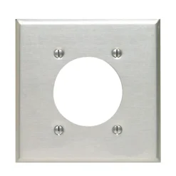 Leviton Silver 2 gang Aluminum Single Outlet Wall Plate 1 pk