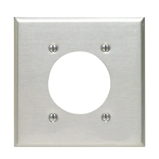 Leviton Silver 2 gang Aluminum Single Outlet Wall Plate 1 pk
