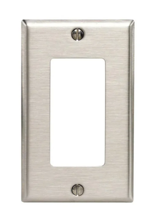 Leviton Silver 1 gang Stainless Steel Decorator Wall Plate 1 pk
