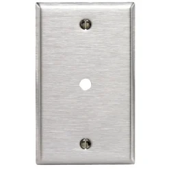 Leviton Silver 1 gang Stainless Steel Cable/Telco Wall Plate 1 pk
