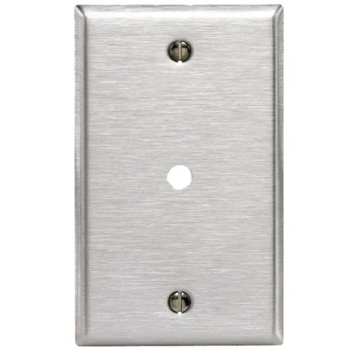 Leviton Silver 1 gang Stainless Steel Cable/Telco Wall Plate 1 pk