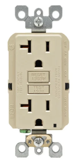Leviton SmartlockPro 20 amps 125 V Duplex Ivory GFCI Outlet 5-20R 1 pk